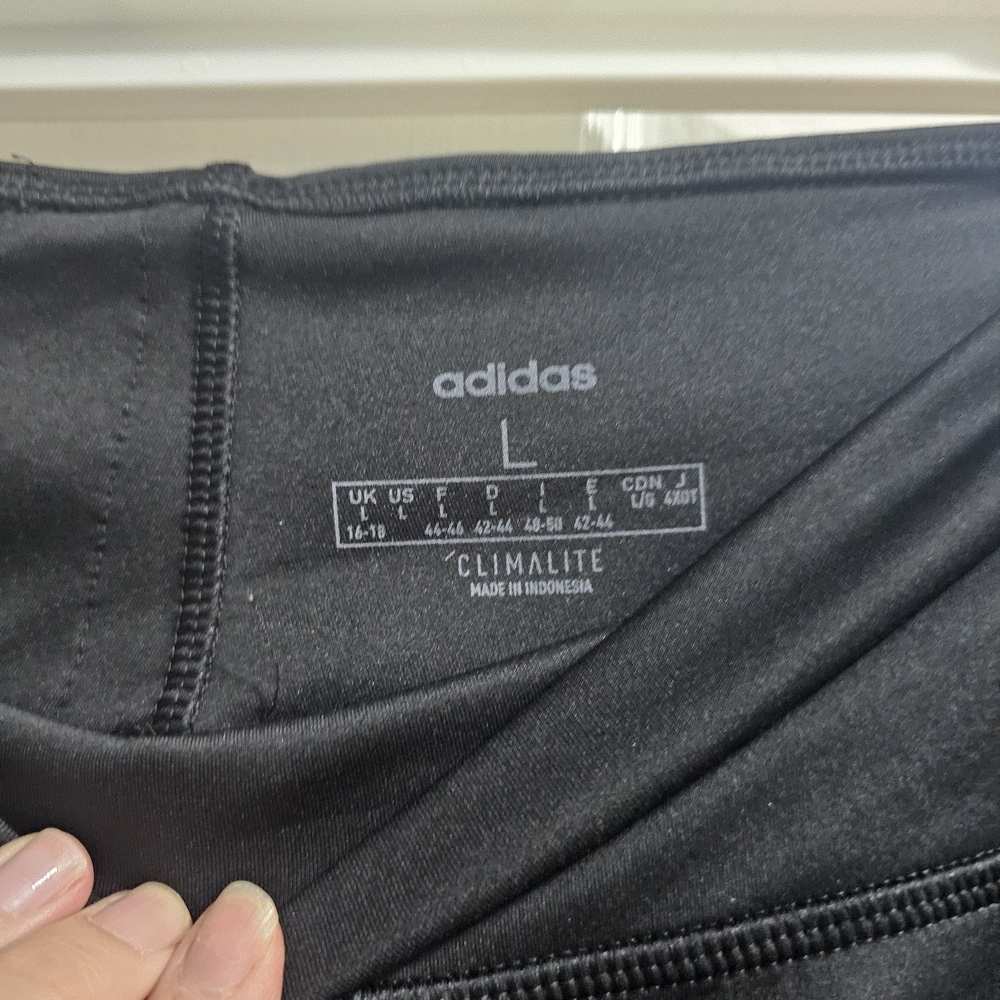 Adidas 3 Stripe Climalite Womens Black Leggings - Picture 4 of 4
